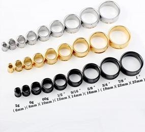 img 1 attached to 6PCS 6-25Mm Hypoallergenic Ear Piercing Tunnels - Hot Silver Gold Black For DIY Gauges, Wedding Jewelry Women'S Body