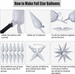 img 1 attached to 50 Pcs White Starburst Cone Mylar Balloons - Perfect For Birthday, Wedding, Christmas & Baby Shower Parties!