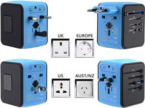 img 2 attached to All-In-One Universal Travel Adapter With 4 USB Ports For 160 Countries - Perfect For US, EU, UK, And AU - Blue