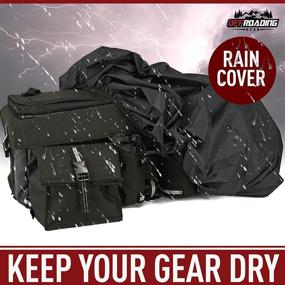 img 1 attached to 🛺 Black ATV/Quad Rear Rack Bag: Rain Cover & Insulated Cooler Bags Included