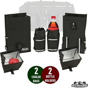 img 2 attached to 🛺 Black ATV/Quad Rear Rack Bag: Rain Cover & Insulated Cooler Bags Included