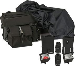 img 4 attached to 🛺 Black ATV/Quad Rear Rack Bag: Rain Cover & Insulated Cooler Bags Included