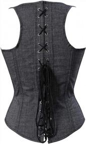 img 1 attached to Gothic Steampunk Underbust Corset Vest Tank Top Waist Cincher For Women By Frawirshau