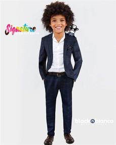 img 3 attached to Boys' Complete Outfit: Black Bianco Signature Clothing, Suits & Sport Coats