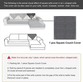 img 2 attached to OstepDecor Sofa Armrest Covers, Backrest Covers, Quilted Sectional Couch Covers, Velvet Sofa Cover For Dogs Cats Pet Love Seat Leather L Shaped, Gray 36 X 36 Inches