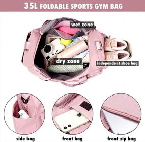 img 2 attached to Women'S Travel Duffel Bag Gym Tote With Trolley Sleeve, Weekender Overnight Carry On Bags For Airplanes, Wet Pocket Expandable Duffle Bag Personal Item