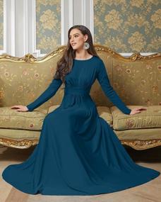 img 1 attached to Stunning Long Sleeve Party Gown With Flowy Empire Waist For Fall And Winter By KOH KOH
