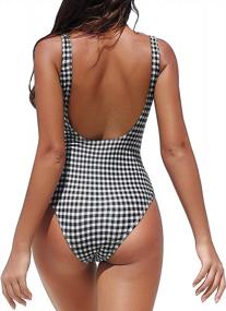 img 2 attached to Gingham Tummy Control One Piece Swimsuits For Women: Bikinx'S Sexy Swimwear With Tie Knot Detail