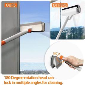img 2 attached to 🧹 JEHONN Window Squeegee Cleaning Kit: 2-in-1 Tool for Effortless Window Cleaning, 180° Rotating Head, Ideal for Cars, High Windows, Indoors & Outdoors (2 Pads Included)