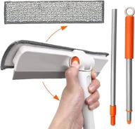 🧹 jehonn window squeegee cleaning kit: 2-in-1 tool for effortless window cleaning, 180° rotating head, ideal for cars, high windows, indoors & outdoors (2 pads included) логотип