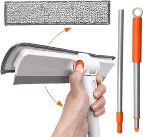 img 4 attached to 🧹 JEHONN Window Squeegee Cleaning Kit: 2-in-1 Tool for Effortless Window Cleaning, 180° Rotating Head, Ideal for Cars, High Windows, Indoors & Outdoors (2 Pads Included)