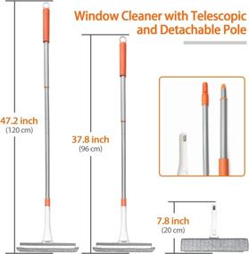 img 1 attached to 🧹 JEHONN Window Squeegee Cleaning Kit: 2-in-1 Tool for Effortless Window Cleaning, 180° Rotating Head, Ideal for Cars, High Windows, Indoors & Outdoors (2 Pads Included)