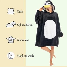 img 2 attached to Unisex Animal Hoodie Blanket Plush Sherpa Sweatshirt With Pocket For Adults Kids Family - NEWCOSPLAY