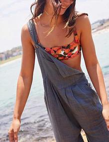 img 2 attached to Boho Floral Printed Cotton Overalls For Women: Wide-Leg Jumpsuits Perfect For Summer