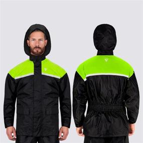 img 1 attached to 🌧️ Stay Dry and Safe with Viking Cycle Reflective Waterproof Motorcycle Rain 2 Piece Gear Suit for Men