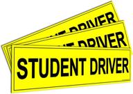 🚗 high-quality 'student driver' magnet bumper stickers - promote safety for new drivers - 3-pack of flexible magnets (12 x 3) логотип