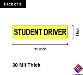 img 3 attached to 🚗 High-Quality 'Student Driver' Magnet Bumper Stickers - Promote Safety for New Drivers - 3-Pack of Flexible Magnets (12 x 3)