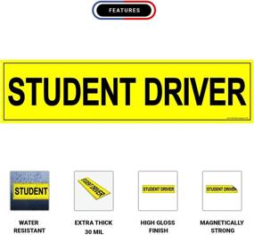 img 2 attached to 🚗 High-Quality 'Student Driver' Magnet Bumper Stickers - Promote Safety for New Drivers - 3-Pack of Flexible Magnets (12 x 3)