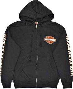 img 1 attached to 🏍️ Harley-Davidson Men's Bar & Shield Zip Black Hoodie 30299142 - Hooded Sweatshirt
