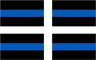 👮 show support for police officers with our 4 pack thin blue line - blue lives matter flag sticker 5x3”! логотип