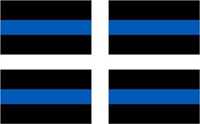 img 4 attached to 👮 Show Support for Police Officers with our 4 Pack Thin Blue Line - Blue Lives Matter Flag Sticker 5x3”!