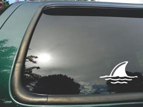 img 1 attached to 🦈 Eye-Catching Shark Fin in Water Die Cut Window Decal/Sticker for Cars & Trucks - 3.5"x6