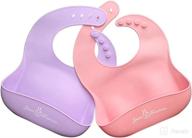 👶 jean frances silicone baby bibs - set of 2, bpa-free, waterproof, soft, durable, adjustable bibs for infants & toddlers logo