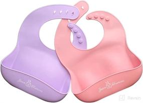 img 4 attached to 👶 Jean Frances Silicone Baby Bibs - Set of 2, BPA-Free, Waterproof, Soft, Durable, Adjustable Bibs for Infants & Toddlers