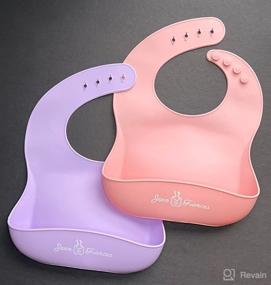 img 3 attached to 👶 Jean Frances Silicone Baby Bibs - Set of 2, BPA-Free, Waterproof, Soft, Durable, Adjustable Bibs for Infants & Toddlers