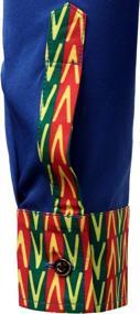 img 1 attached to LucMatton Men'S Dashiki African Pattern Dress Shirt - Long Sleeve Mandarin Collar & Button Up Patchwork