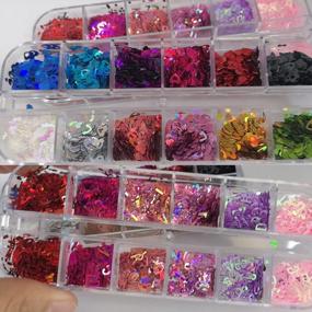 img 2 attached to Create Stunning Nail Art With AddFavor Holographic Glitter Set Of 4 Boxes – Perfect For DIY Designs And Makeup!