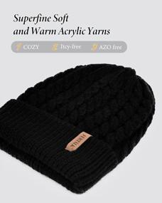 img 3 attached to Women'S Winter Knit Fur Bobble Pom Pom Beanie Hat
