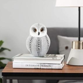 img 1 attached to White Debossed Dotted Owl Figurine By Torre & Tagus - Perfect For Home Decor, Living Rooms, And Office Workspaces