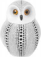 white debossed dotted owl figurine by torre & tagus - perfect for home decor, living rooms, and office workspaces logo