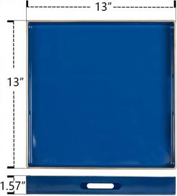 img 3 attached to Royal Blue Serving Tray With Handles - MAONAME Decorative Ottoman, Kitchen & Bathroom Tray 13"X13"X1.57