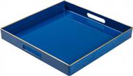 royal blue serving tray with handles - maoname decorative ottoman, kitchen & bathroom tray 13"x13"x1.57 logo