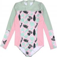 girls' long sleeve one-piece swimwear suit with upf 50+ sun protection and multiple color options by swimzip логотип