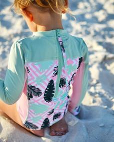 img 2 attached to Girls' Long Sleeve One-Piece Swimwear Suit With UPF 50+ Sun Protection And Multiple Color Options By SwimZip
