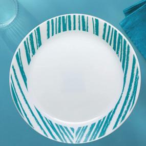 img 2 attached to Geometrica Corelle Everyday Expressions 12-Pc Dinnerware Set For Service Of 4 - Durable, Eco-Friendly Higher Rim Glass Plates And Bowls - Microwave And Dishwasher Safe