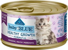 img 3 attached to Blue Buffalo Healthy Growth Formula Natural Kitten 🐱 Pate Wet Cat Food, Chicken - Ideal for Baby Blue Kittens