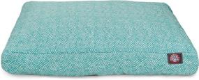 img 3 attached to 🐾 Teal Native Rectangle Pet Bed - Indoor Outdoor Design with Removable Washable Cover by Majestic Pet Products