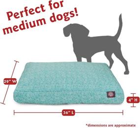 img 2 attached to 🐾 Teal Native Rectangle Pet Bed - Indoor Outdoor Design with Removable Washable Cover by Majestic Pet Products