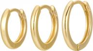 minimalist 18k gold plated small hoop earrings for second hole and cartilage - sterling silver ear huggies for simple, elegant look logo