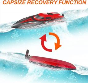 img 2 attached to High Speed RC Boat For Pool & Lakes - Big Remote Control Boats W/ 2 Batteries, Ages 14+