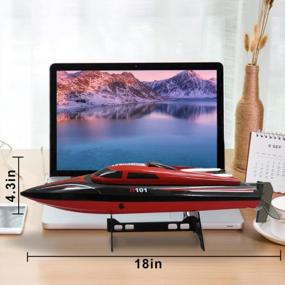 img 3 attached to High Speed RC Boat For Pool & Lakes - Big Remote Control Boats W/ 2 Batteries, Ages 14+