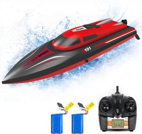 img 4 attached to High Speed RC Boat For Pool & Lakes - Big Remote Control Boats W/ 2 Batteries, Ages 14+