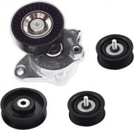 labwork (4pcs belt tensioner w/pulley + idler pulley fit for mercedes c300 c350 e350 ml350 2722000070 logo