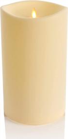 img 4 attached to Outdoor Battery-Operated Artificial Pillar Candle With Realistic Moving Flame For Christmas And Halloween Decor - Remote Ready - Remote Included - Ivory - 6" X 11