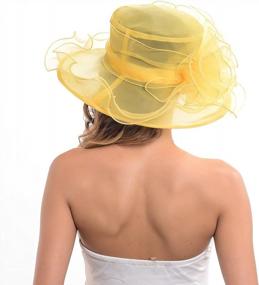 img 3 attached to Stunning Wide Brim Kentucky Derby Church Hat For Women - Perfect For Bridal Tea Parties And Weddings, In Yellow Fascinator Style