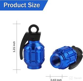 img 3 attached to 🔵 SINGARO Aluminum Tire Valve Cap: Waterproof & Dustproof Accessories for Cars, SUVs, Bikes & Motorcycles - 4PCS Blue